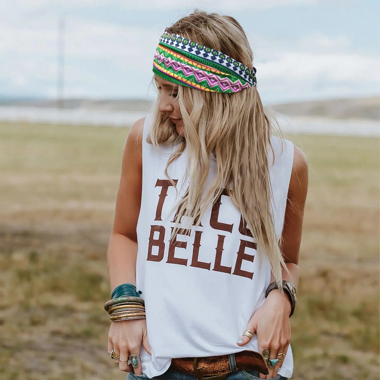 Boho African Headbands for Women Wide Cotton Turban Headwrap  Knot Elastic Hairbands Bandeau Sport Workout Yoga Hair Accessories