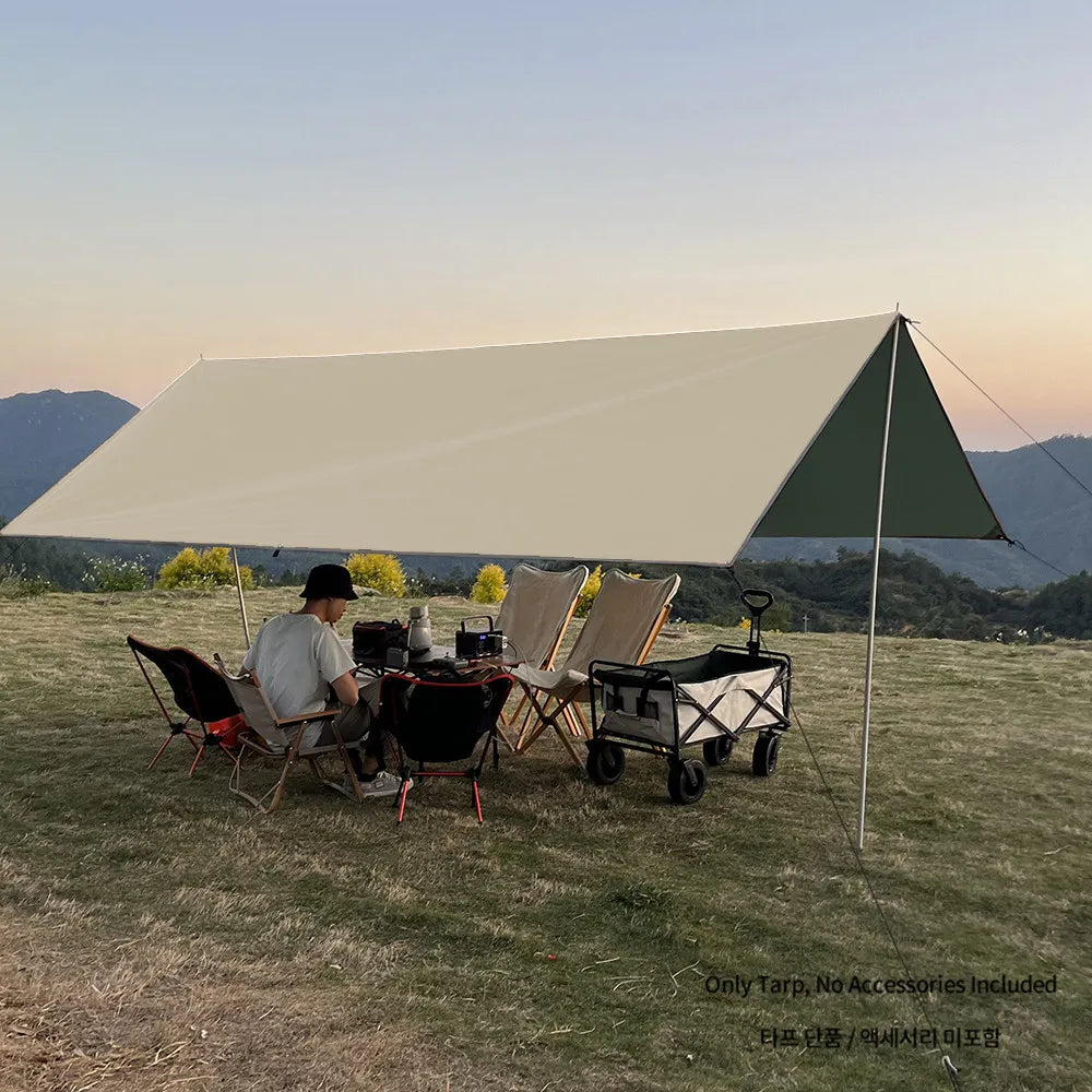 Large Ultralight Waterproof Camping Tarp Awning Sun Shade Shelter Tent for Beach Hiking Backpacking Outdoor 3x3m 3x4m 3x5m 4x4m