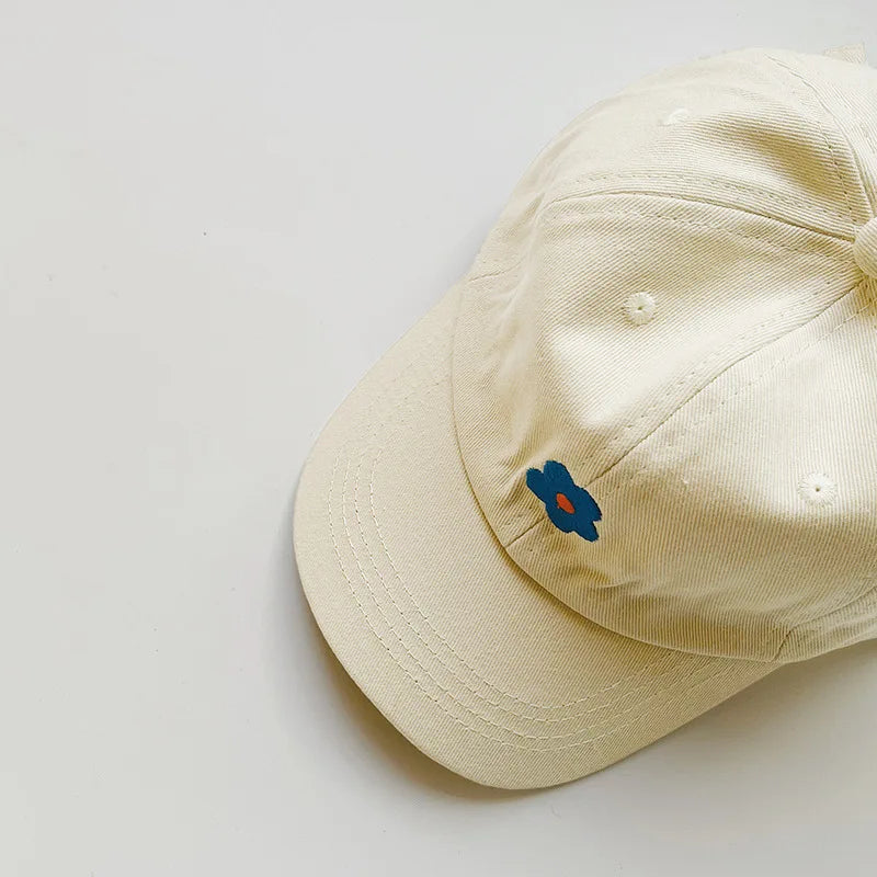 Lovely Flower Children Baseball Cap Solid Color Kids Duck Tongue Hat 3-5 Years Boy Girl Baby Outdoor Sun Visor Cotton Peaked Hat