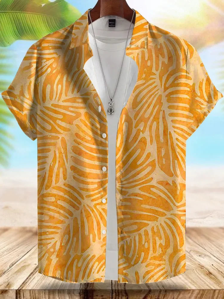 Seaside Hawaiian Style Men's Shirt Summer Vacation Casual Men's Short-sleeved Shirt Outdoor Beach Loose Comfortable Men's Shirt