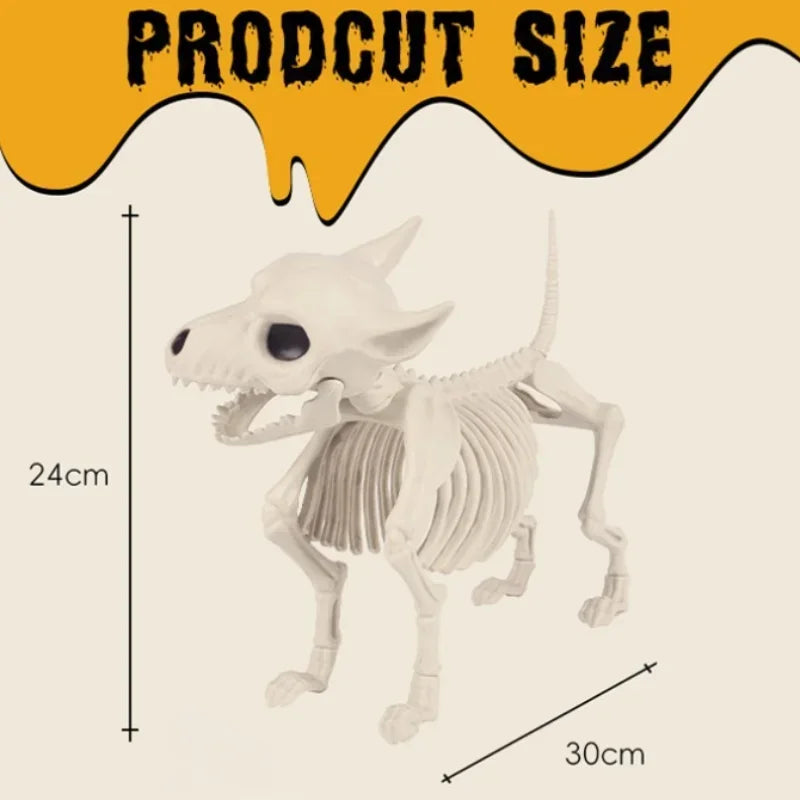 Halloween Creative Home Ornament Animal Skeleton Decoration Little Wolf Skeleton Indoor Outdoor Garden Halloween Decoration