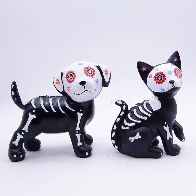 Halloween Resin Crafts Ghost Festival Decorations Cute Little Cats and Dogs Ornaments Day of The Dead Gifts Show Unique Style