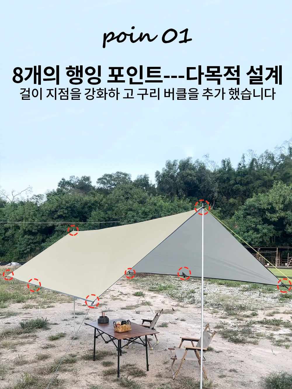 Large Ultralight Waterproof Camping Tarp Awning Sun Shade Shelter Tent for Beach Hiking Backpacking Outdoor 3x3m 3x4m 3x5m 4x4m