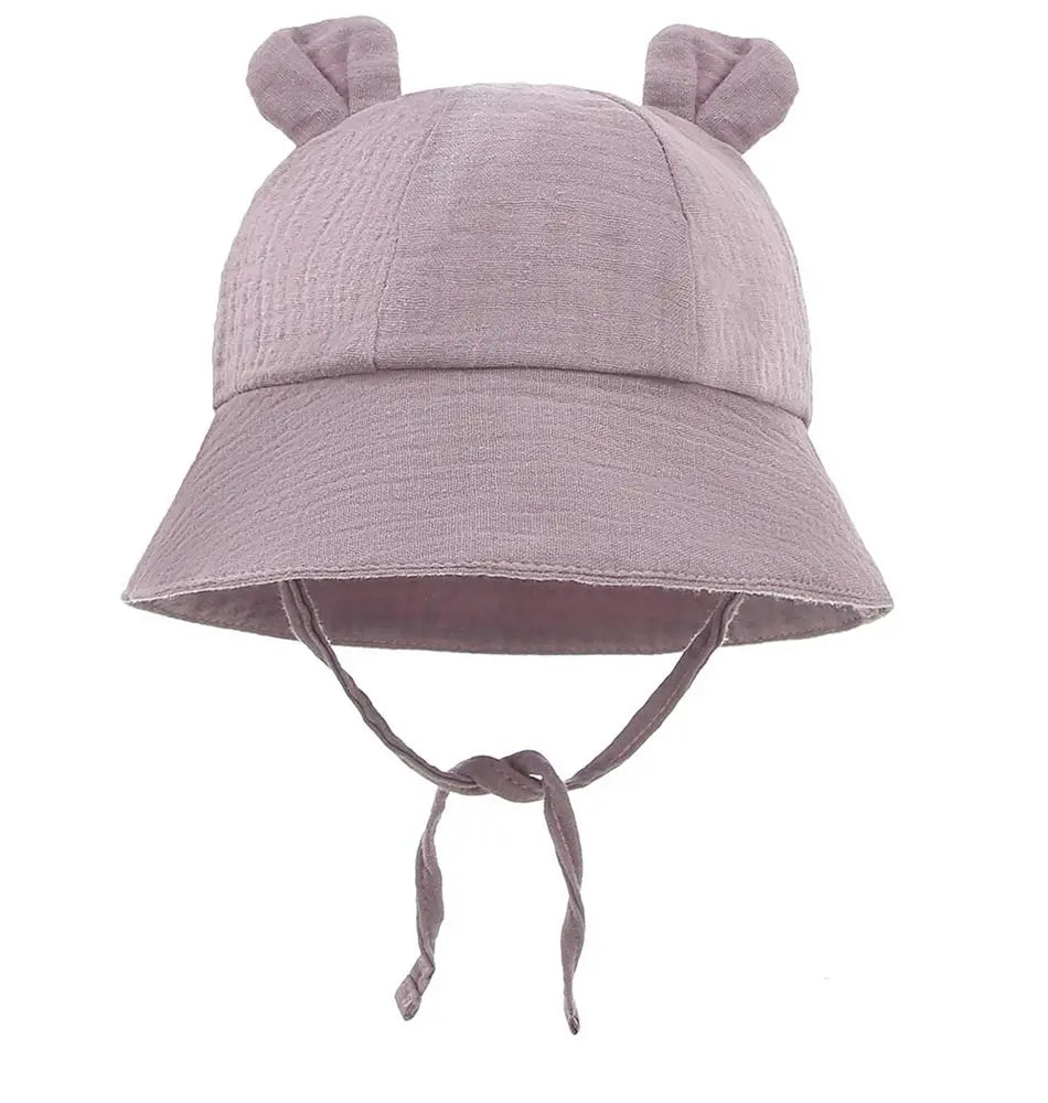 Newborn Boys Girls Bucket Hat Summer Kids Toddler Panama Cap 0 to 12 Months Soft Cotton Baby Sun Hat With Ears Cute Bunny