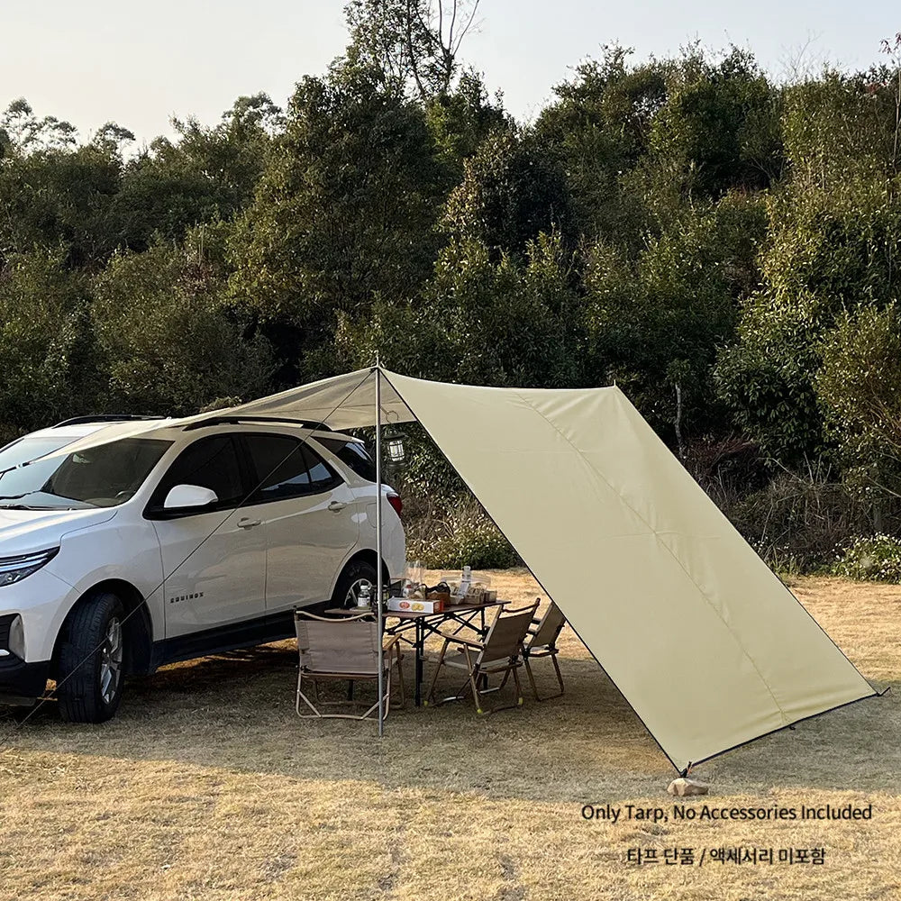 Large Ultralight Waterproof Camping Tarp Awning Sun Shade Shelter Tent for Beach Hiking Backpacking Outdoor 3x3m 3x4m 3x5m 4x4m