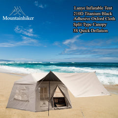 MOUNTAINHIKER 3-5 Person Portable Camping Tent Waterproof Family Beach Tent Quick Opening, Anti-UV Hand Air Pump Inflatable Tent
