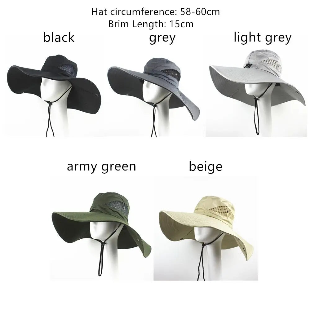 Boonie Bucket Cap Summer Fishing UV Sun Protection Men Women Wide Visor Brim Hat Outdoor hat