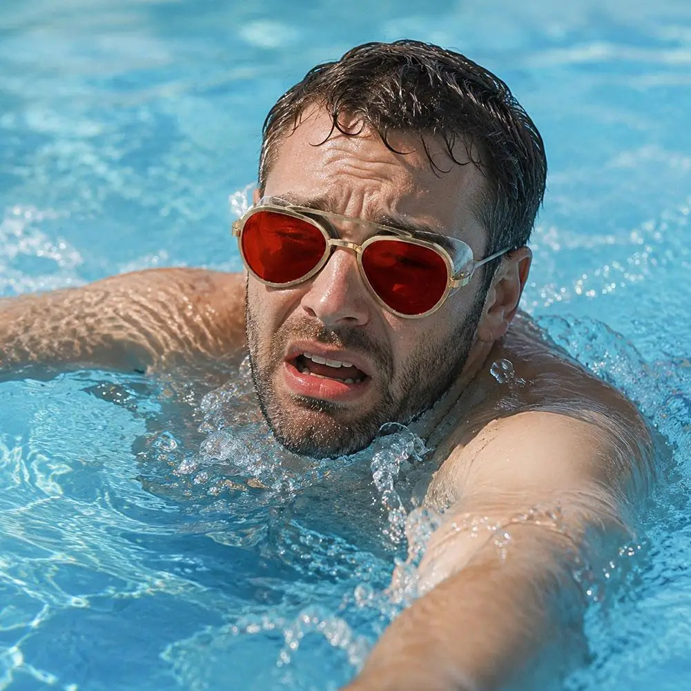 Full View Anti Fog Swimming Goggles Professional Anti Fog Full Angle Adjustable Strap Retro Swim Goggles for Men Women Swimmers
