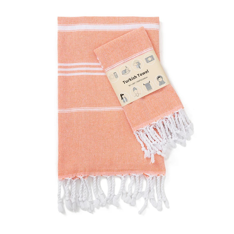 Premium Turkish Cotton Towels Soft and Luxurious Bath Hand and Face Towel Set Striped Towel Rectangular Tablecloth Bathroom set