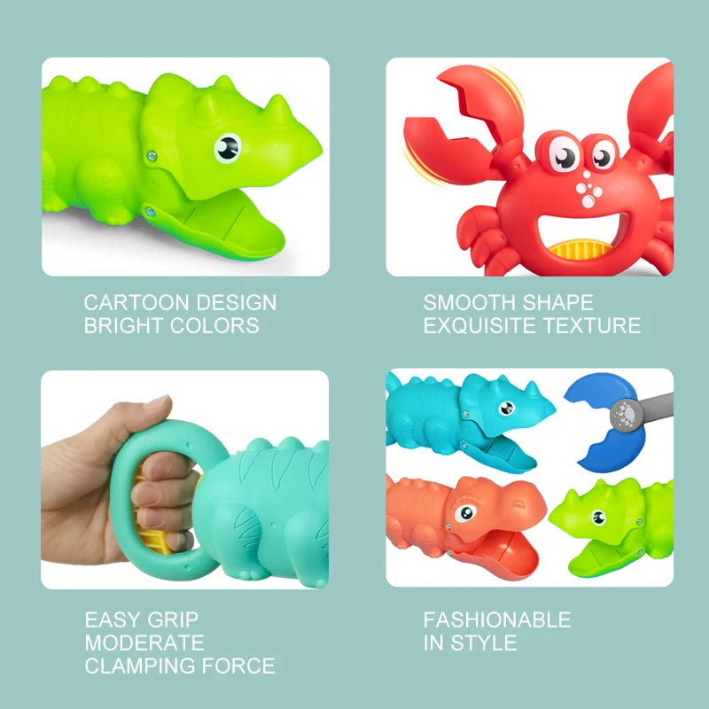 Children's beach toy, lobster, dinosaur toy clip, male and female crab foot pliers, robotic arm, beach dredging shovel set