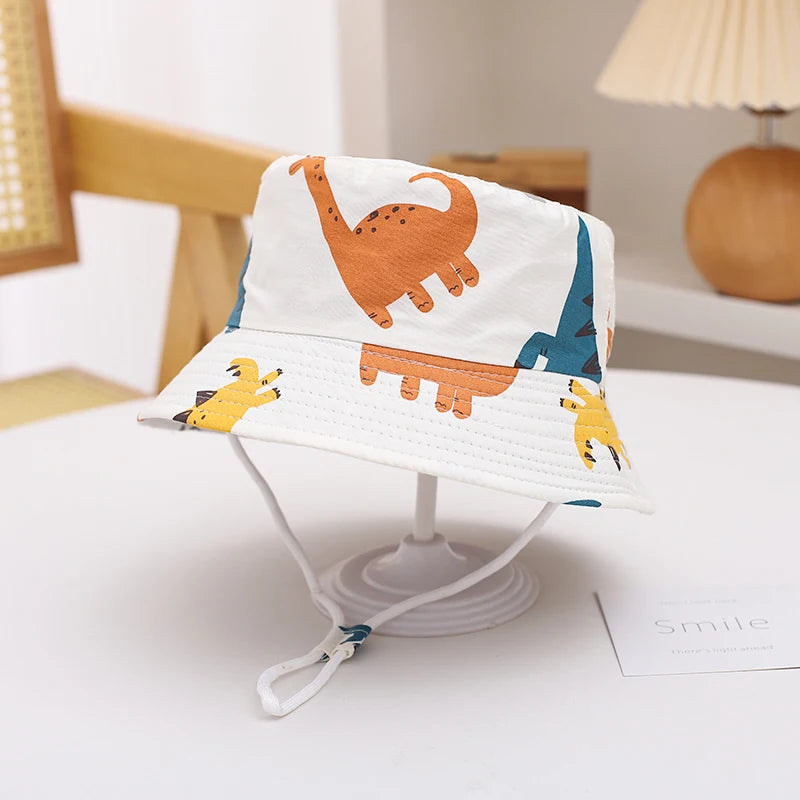 New Panama Summer Baby Sun Hat for Girls and Boys Beach Sun Cap Cartoon Autumn Kids Fisherman's Cap Outdoor Baby Bucket Hat