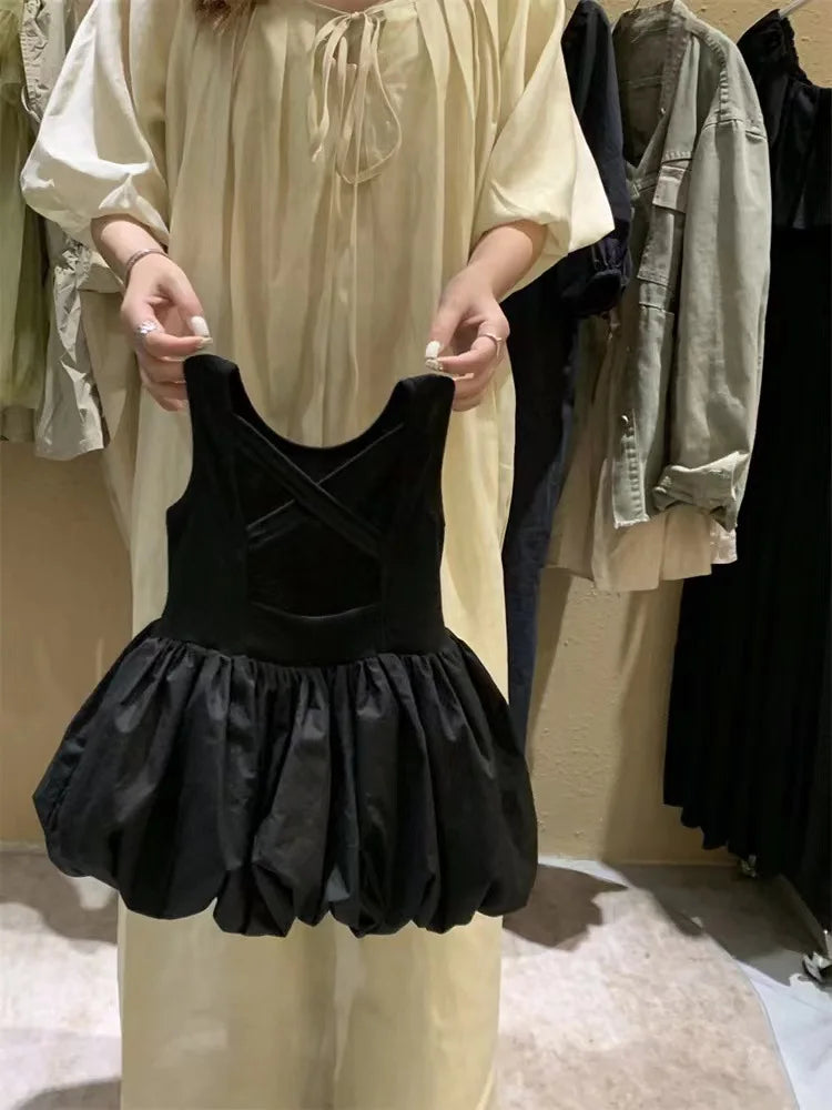 Summer Toddler Girls Dress Black Sweet Cool Wind Cross Backless Off Shoulder Party Princess Sleeveless Dresses For 1-7Y Girls