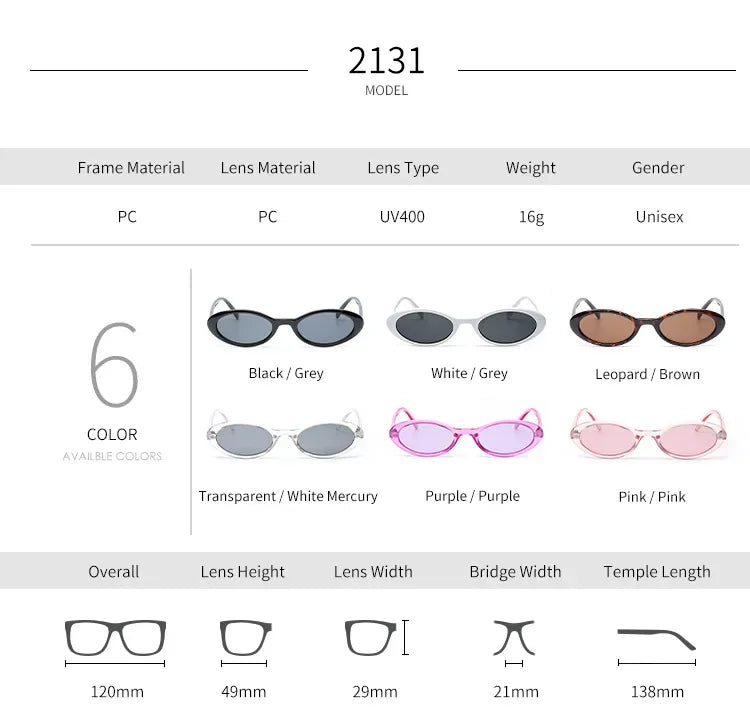 Sexy Small Oval Women's Sunglasses New Fashion Leopard Brown Hot Sun Glasses Female Retro Colorful Shade Eyeglass