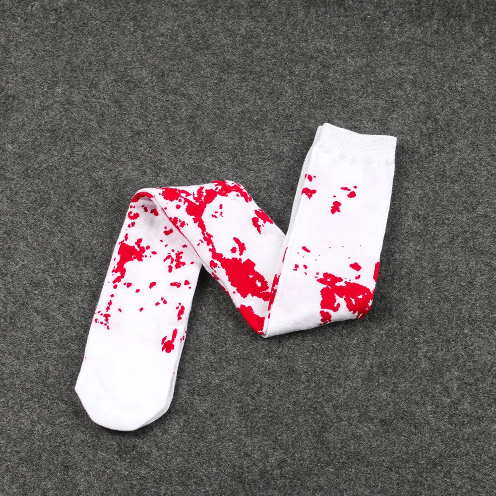 Halloween Stockings Blood Bat Spider Web Socks Festival Dress Up Props Cosplay Makeup Ball Party Skull Head Bone Long Socks New