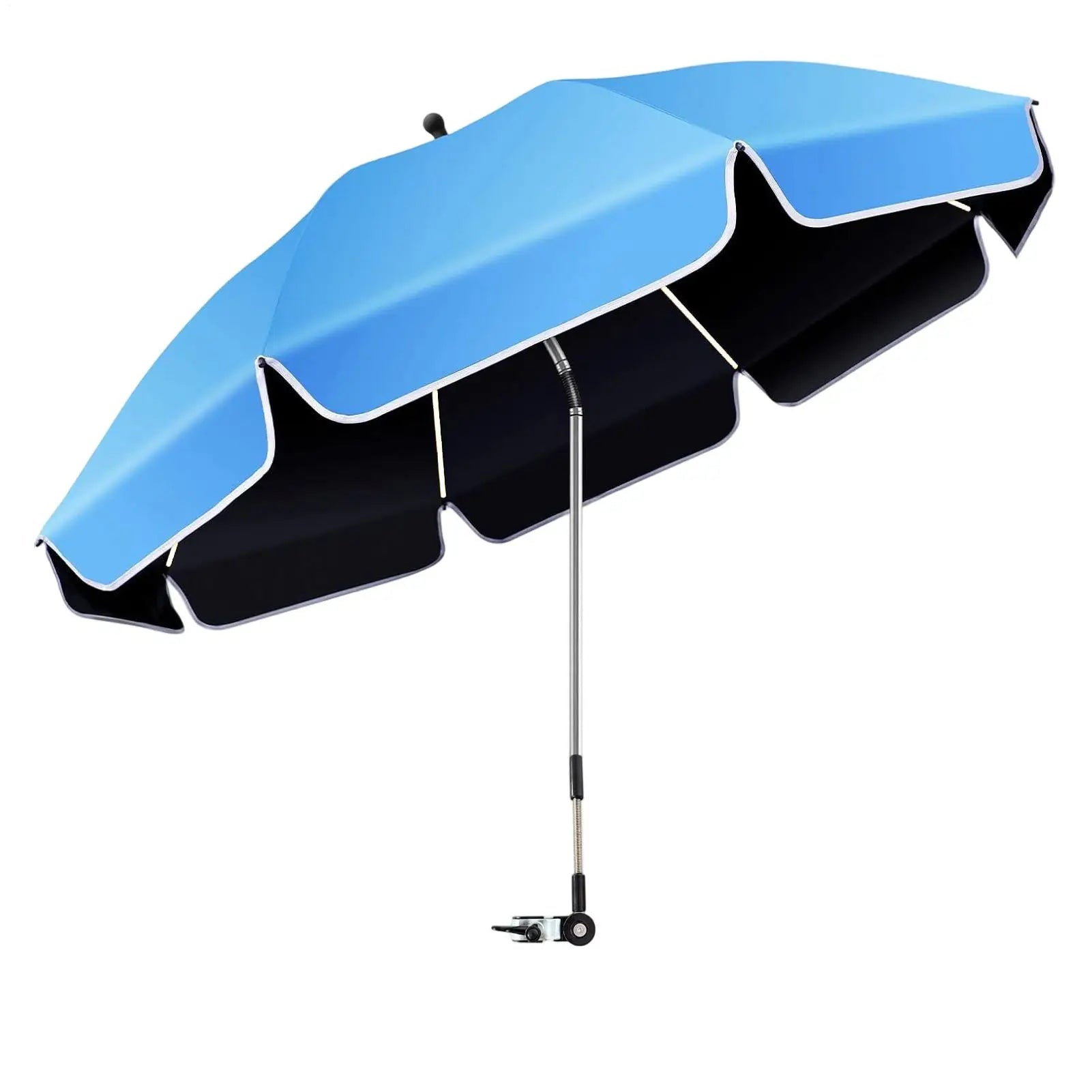 Waterproof Beach Chair Umbrella With Clamp 360 Rotation Fishing Umbrella 23-inch UV-protected Clip Camping Parasol Sun Umbrella
