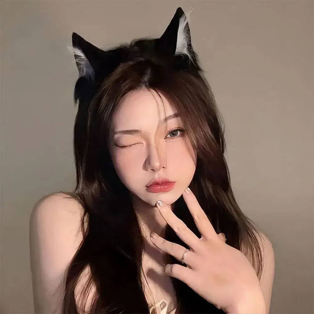 1PC Halloween Cat Ear Cosplay Headband For Women 2026 New Style Cute Hairband For Halloween Christmas Cosplay Party Costume