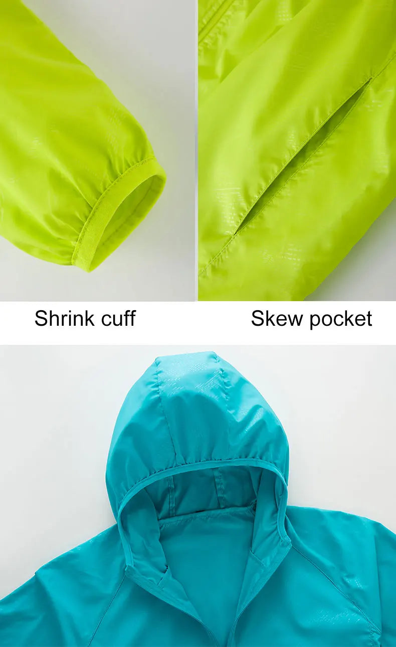 Men Women Hiking Jacket Waterproof Quick Dry Camping Hunting Clothes Sun-Protective Outdoor Sports Coats Anti UV Windbreaker