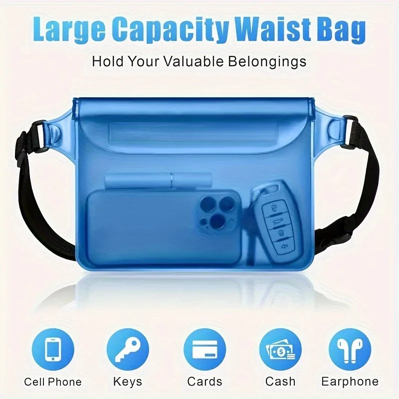 HAISSKY 1pcs Mobile Phone Waterproof Pouch For iPhone 17 16 15 14 Pro Max Air Plus Outdoor Swimming Drift Diving Waist Pack