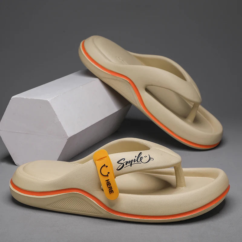 New Man Women Slippers Flip Flops Indoor Outdoor Beach Sandals Super Soft Bottom Slides Non-slip Thick Soled Men Slippers