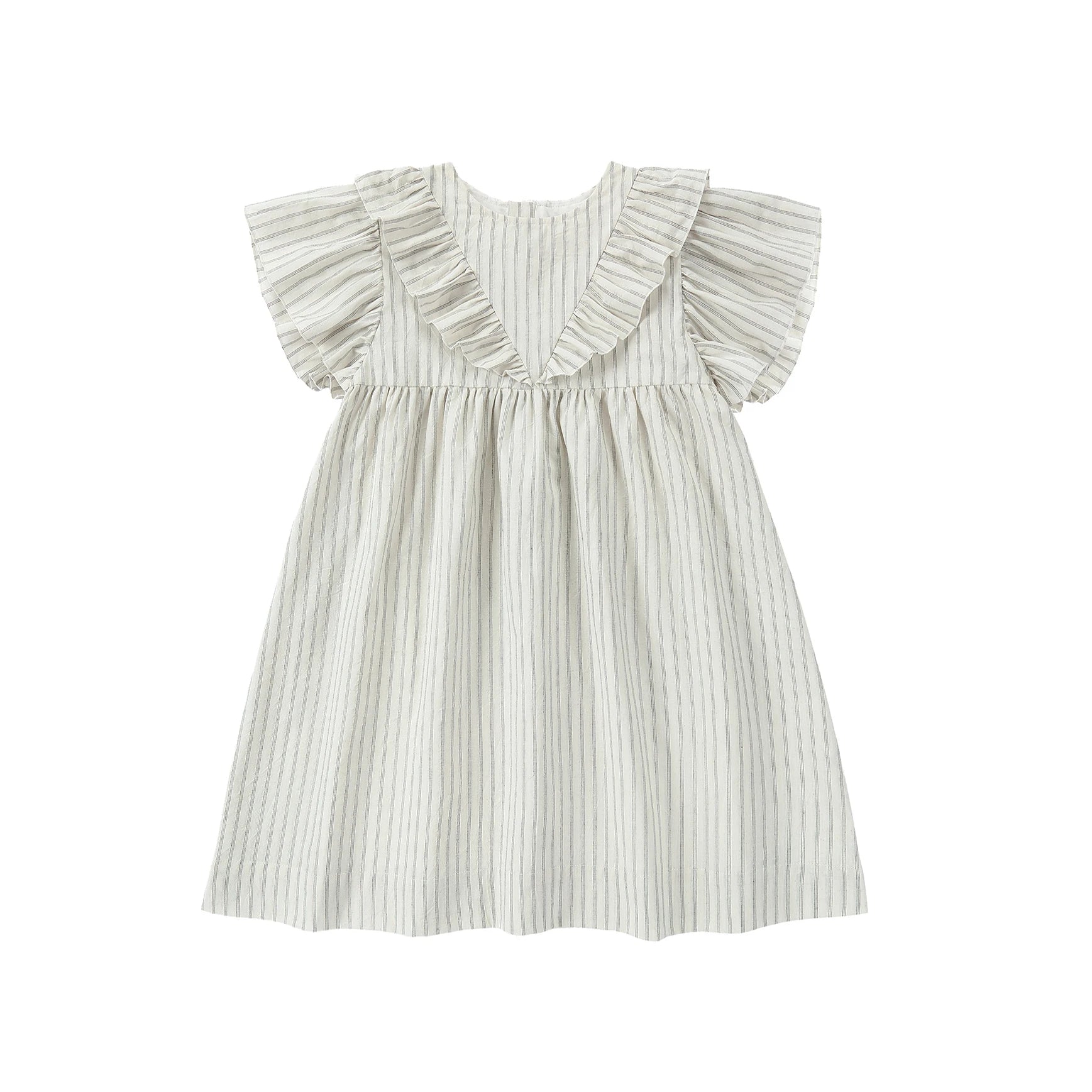 AP Santorini Stripe Collection SS26 Girls Ruffles Sleeve Dress Baby Kids Set V-neck Knit Top Brothers Sisters Family Matching