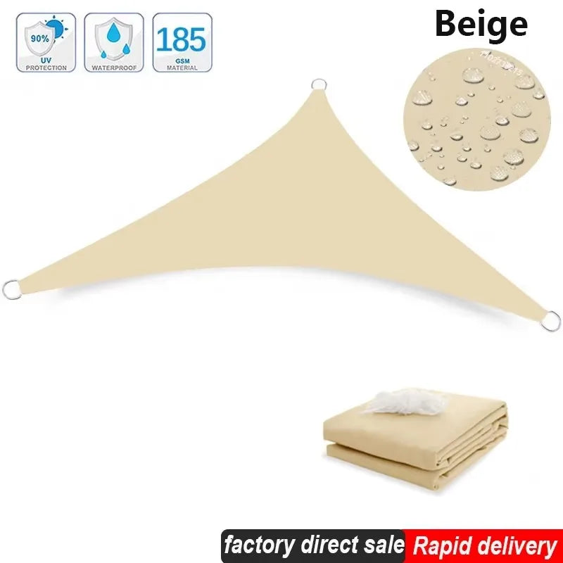 Multi-size Triangle Sun Shade Sail Waterproof Outdoor Garden Patio Party Sunscreen Awing Sun Canopy For Beach Camping Pool