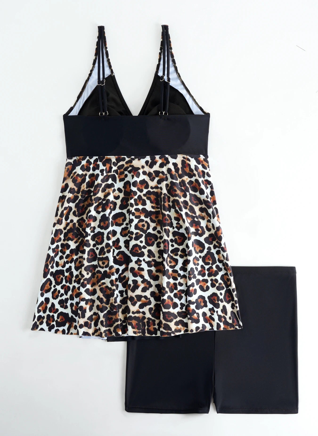 Swimsuit Women Leopard Large Plus Size Tankini 2 Pieces Swimwear Female Bathers Bathing Swimming Swim Suit Beach Dress 5XL
