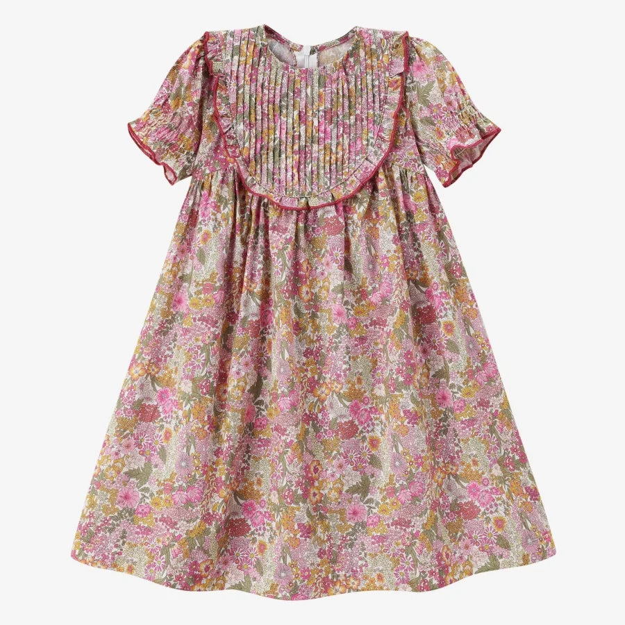 Clearance sale 2025 AS summer green grid & pink Floral collection brother sister family matching 100% cotton boys girls clothing