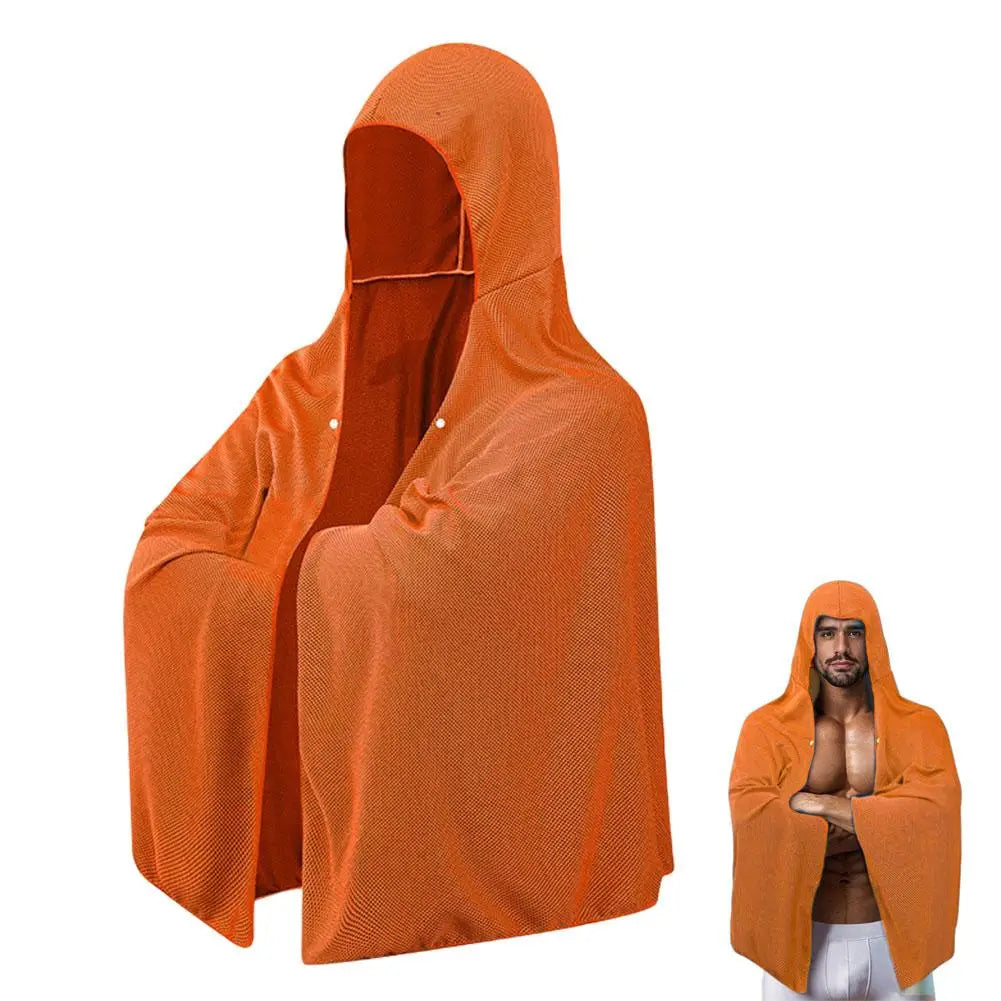 Cooling Hooded Towel Poncho UV Protection Sun Shield for Swimming Beach Pool Outdoor Sports Wipe Sweating Towel