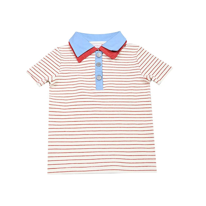 Kids Family Sibling Matching Pinstripe Clothes Set Girls Teenage Dresses Boys Shirt Baby Rompers Garment Washed Children Clothes