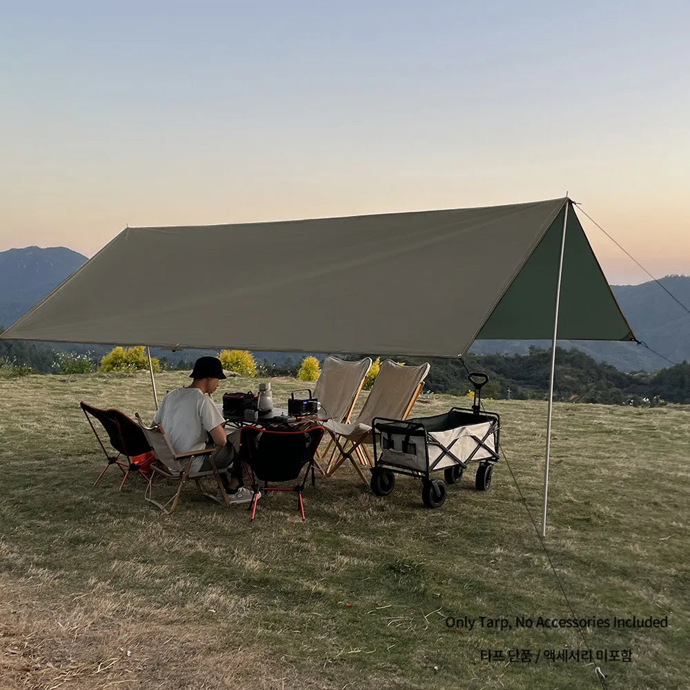 Large Ultralight Waterproof Camping Tarp Awning Sun Shade Shelter Tent for Beach Hiking Backpacking Outdoor 3x3m 3x4m 3x5m 4x4m