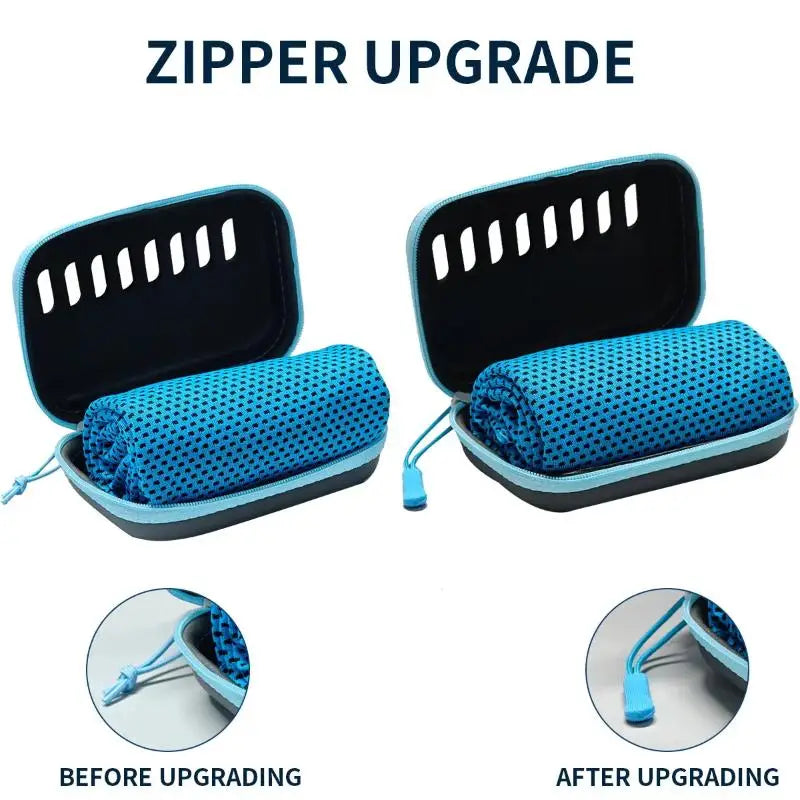 Camping Cooling Towels With EVA Case, Compact & Portable Travel Ice Towel Quick Dry Towels For Sports Gym, Hiking And Yoga
