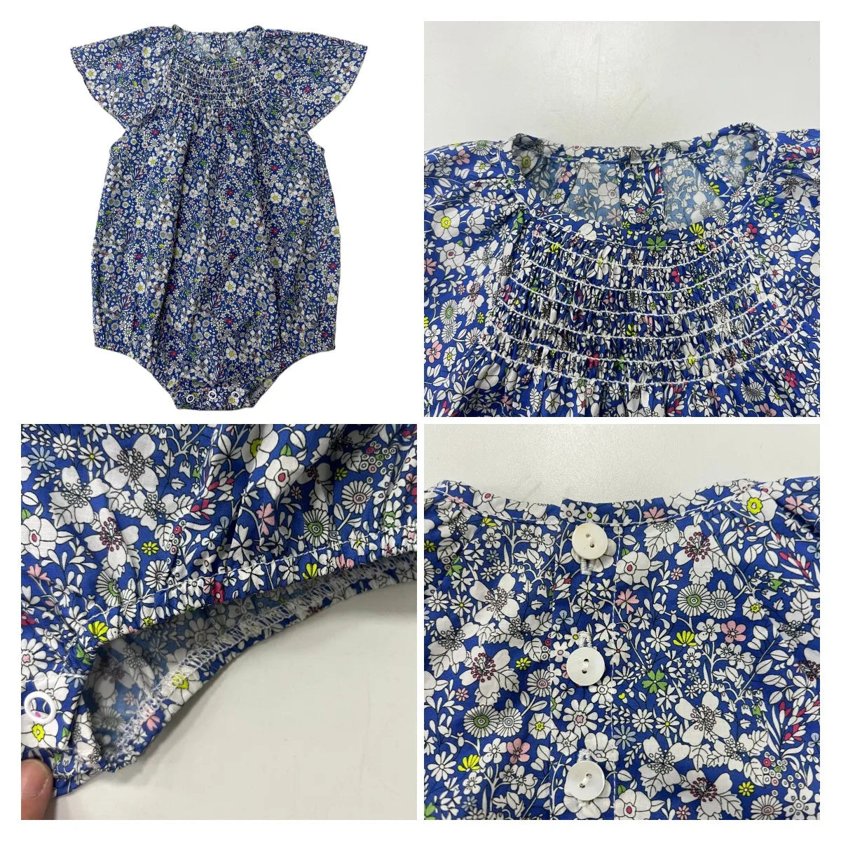Ali Plus 2026 SS Smocking Floral Collection Brother Sister Matching Clothes Girls Cotton Dress Boys Cotton Knit Clothing