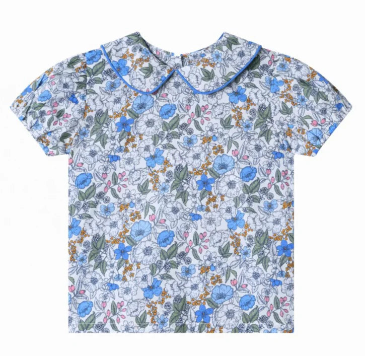 Clearance AS 2024 Summer Blue Shabbos collection sister brother matching clothing 100% cotton floral and knitted kids clothes
