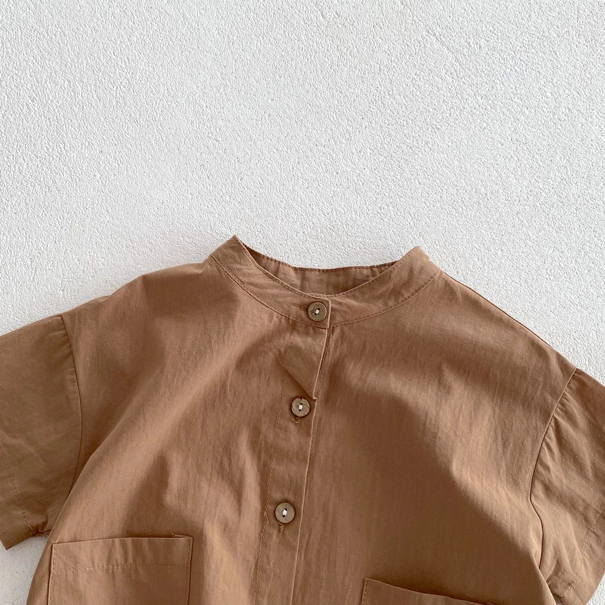 2pcs Summer Thin Short Sleeve T-shirt and Shorts Set Small Stand Collar Cool Toddler Boys Baby Girls Casual Beach Suits
