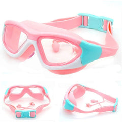 High-Definition Children's Swimming Goggles for Boys and Girls, Anti-Fog Swimming Goggles, Large-Frame Goggles, Comfortable Silicone Goggles