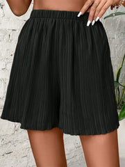 Fashion Elastic Waist Short Pant For Women 2025 New In Solid Chic Shorts Lady Summer Autumn Clothes Casual Basic Beach Pants