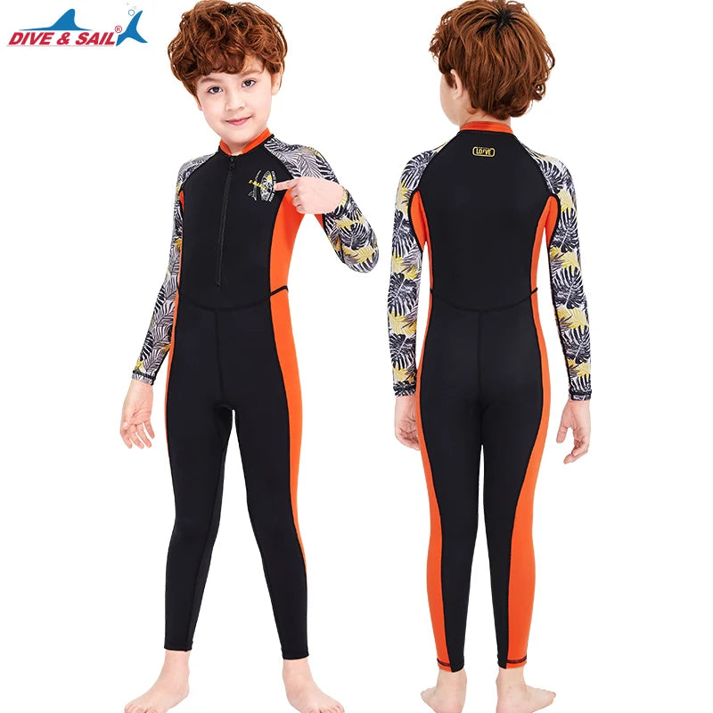 Boys/Girls UV Protection UPF50+ Swimwear Full Body Stinger Swimsuit Chlorine Resistant Bathing Suit One-piece Rash Guard