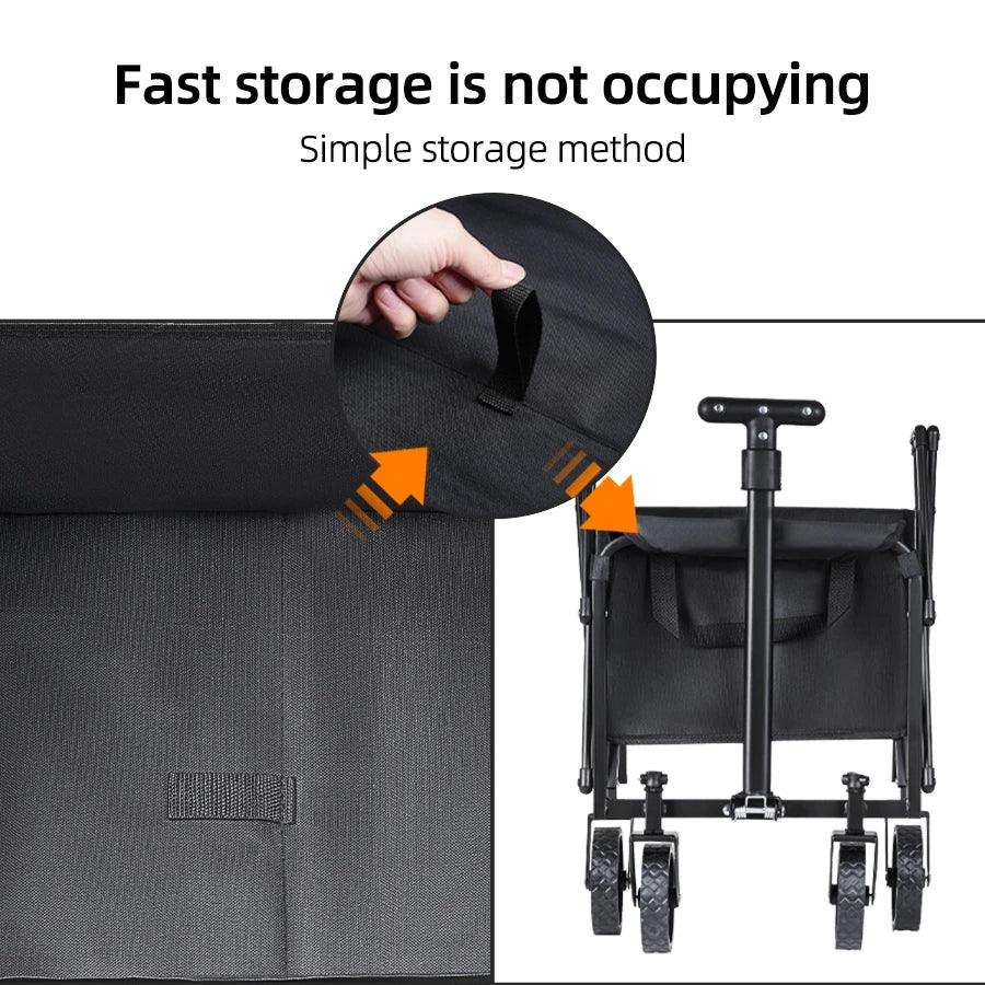 Foldable Portable Picnic Outdoor Camping Cart Heavy Duty Folding Utility Cart Shopping Beach Collapsible Folding Utility Cart