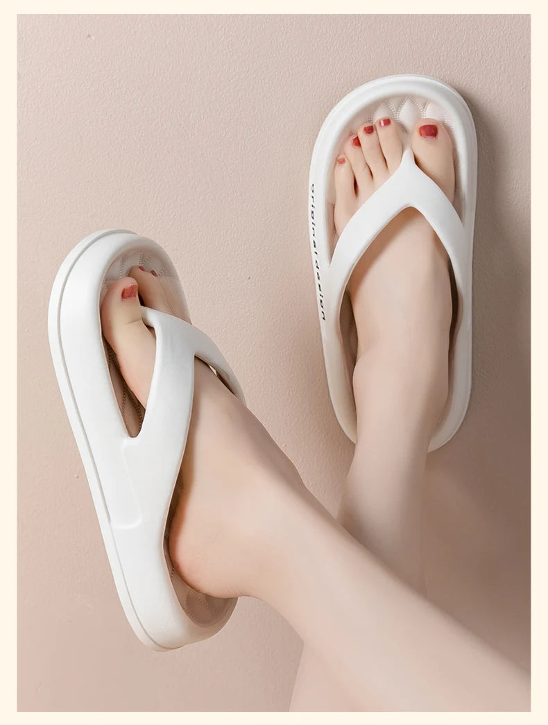 Women's Platform Non-slip Slippers, Solid Color Indoor Flip FlopsWomen's Footwear ZYT2438