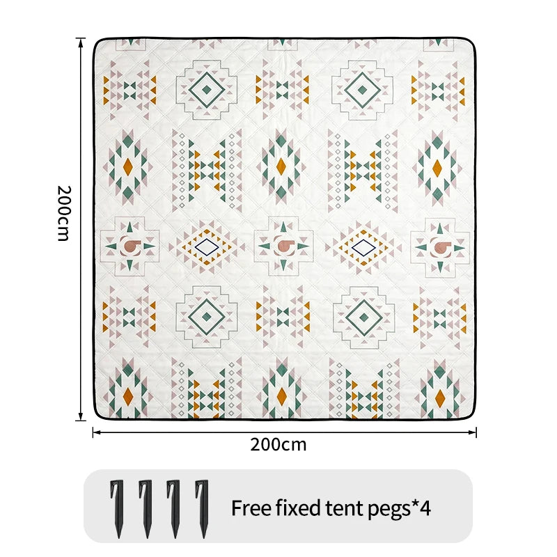 200x300 Outdoor Picnic Mat Lawn Mat Moisture-Proof Camping Mat Large Machine Washable Thickened