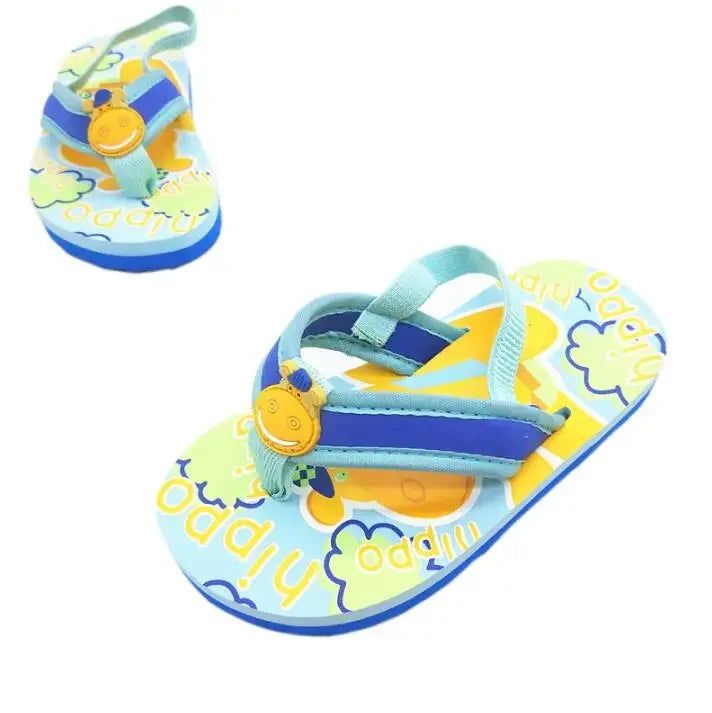2026 Summer Children Cute Cartoon Animal Slippers Beach Shoes Kids Flip Flops Elastic Band Anti-slip Sandals Boys Girls Slippers