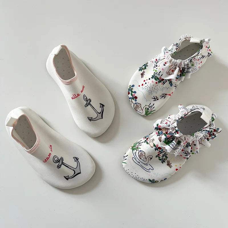 2026 Summer Children Swimming Shoes Cartoon Printed Non-slip Quick-Dry Boys Girls Beach Water Playground Sandals Shoes