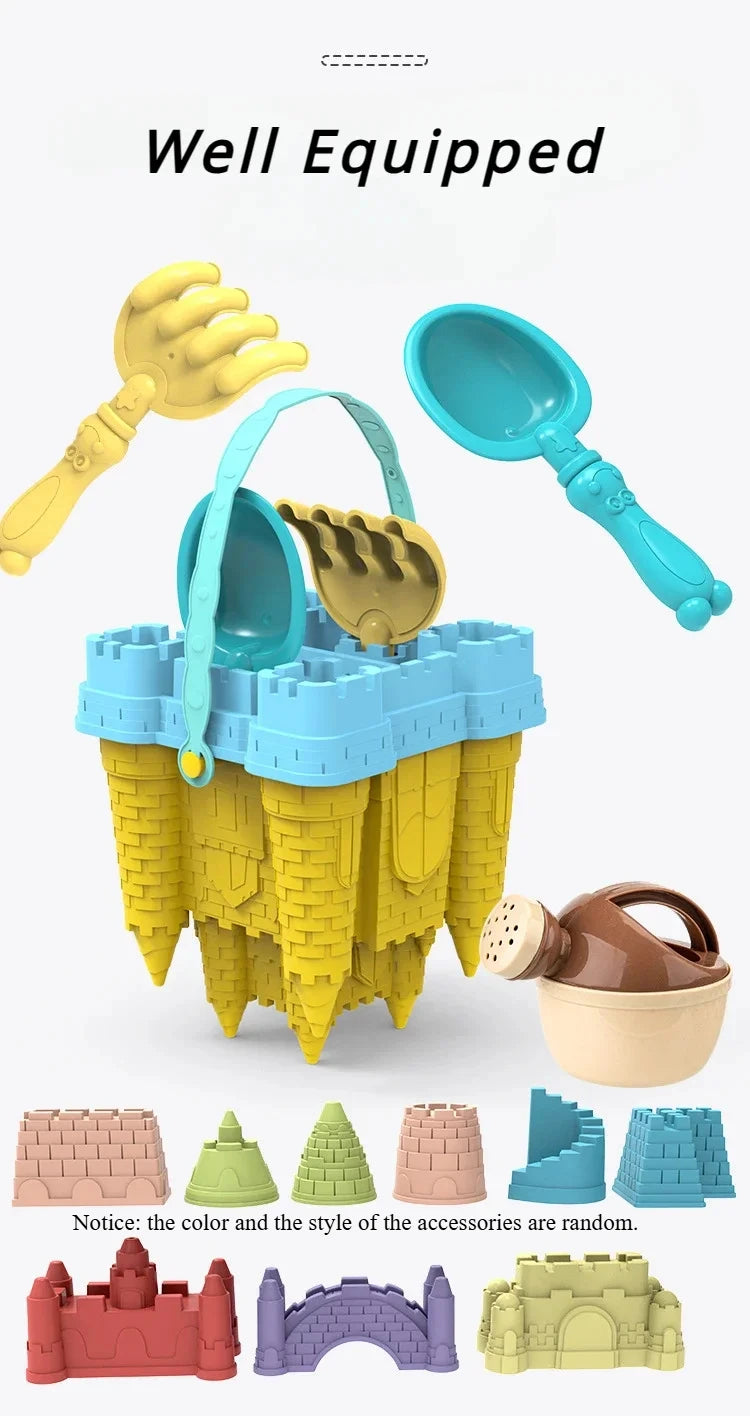 Beach Castle Bucket Play Sand Set Toys Sand Scoop Children Summer Toys Sand Toys Sand Box for Kids Outdoor Family Funny Gifts