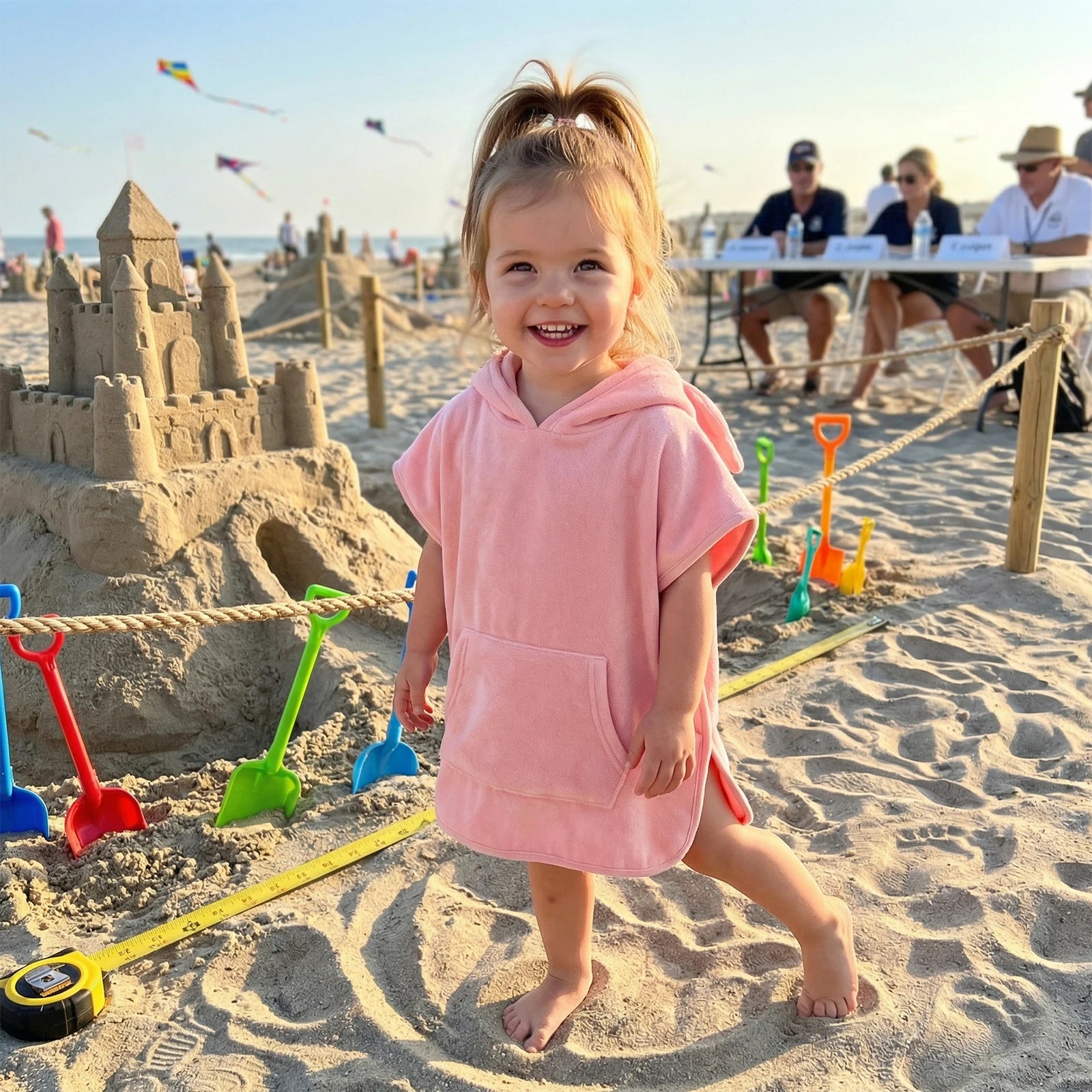 Suefunskry Kids Swim Cover-up Hooded Beach Clothes Cute Bunny Ears Bath Towels with Hood and Pockets Baby Swim Robes