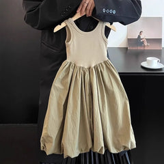Girls Dress Summer New Splicing Backless Sleeveless Vest Skirt Holiday Beach Skirt Medium and Small Children