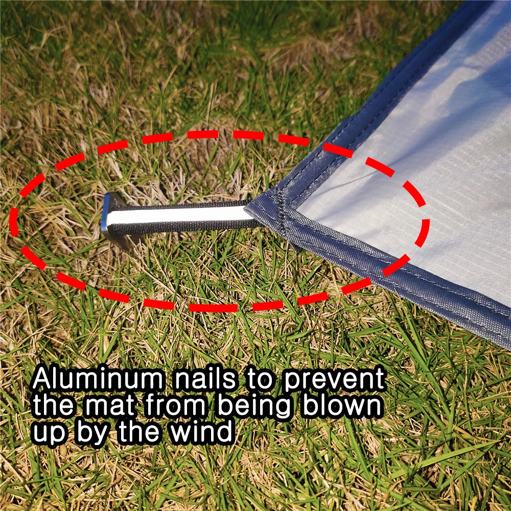 Tent Footprint Ultralight Pocket Picnic Mat with Windproof Stakes Outdoor Camping Portable Folding Waterproof Tent Ground Sheet