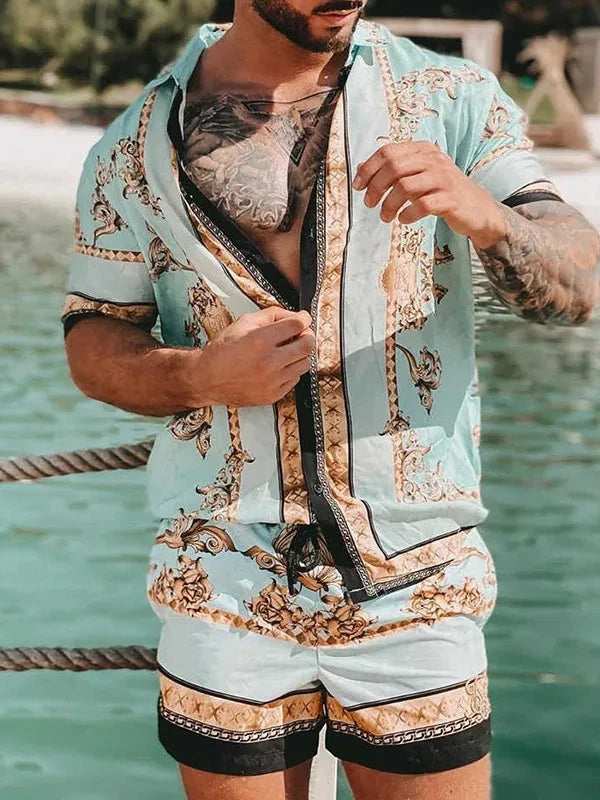 Hawaiian Shirt Sets 3D Printed Men's Casual Fashion Short Sleeves Shirts Oversized Beach Shorts Summer Streetwear Suits Clothing