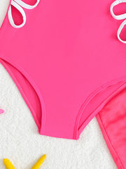Kids Girls One-piece Swimsuit with Cover-ups Summer Teenager Swimwear Toddlers Bikini Sets Fashion Children Beach Wear Monokini