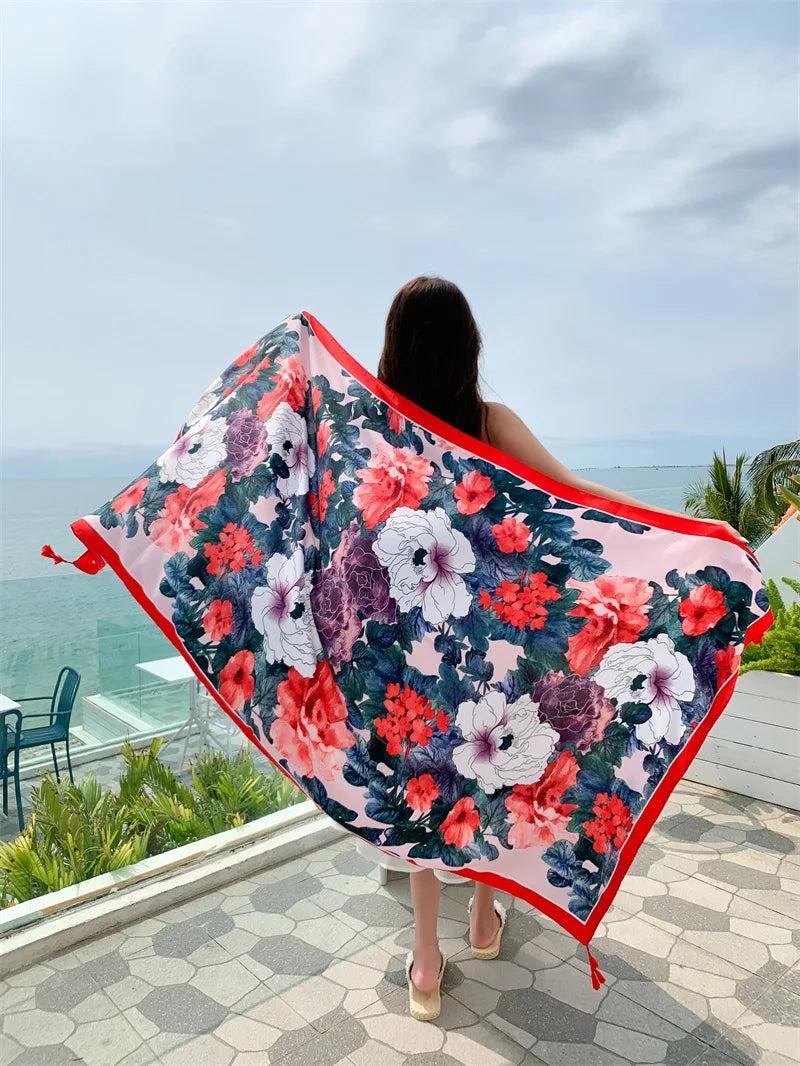 20 Styles 90x180cm Cotton Linen Summer Beach Dress Bikini Cover-ups Sarong Wrap Scarf Women Brazilian Swimsuit Bathing Cover Up