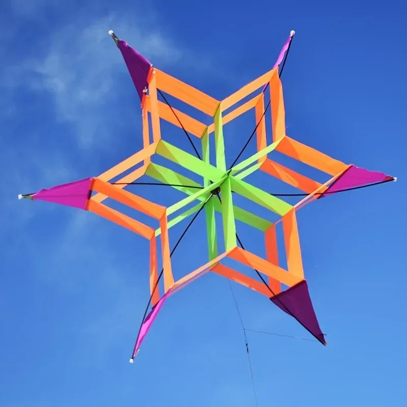Colorful 3D Lotus Flower Kite for Kids Adults Easy to Fly Flower Kites with Flying Line Outdoor Toy for Picnic Beach Park Travel